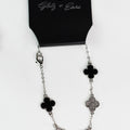 5 Spaced Clovers w/ Pave Accents Bracelet