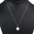 Pave Trimmed Clover Dainty Chain Necklace