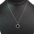 Pave Trimmed Clover Dainty Chain Necklace