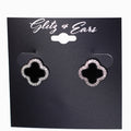 Pave Trimmed Clover Stud Earrings
