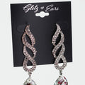 Rhinestone Twist Almond Drop Earrings