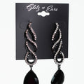 Rhinestone Twist Almond Drop Earrings