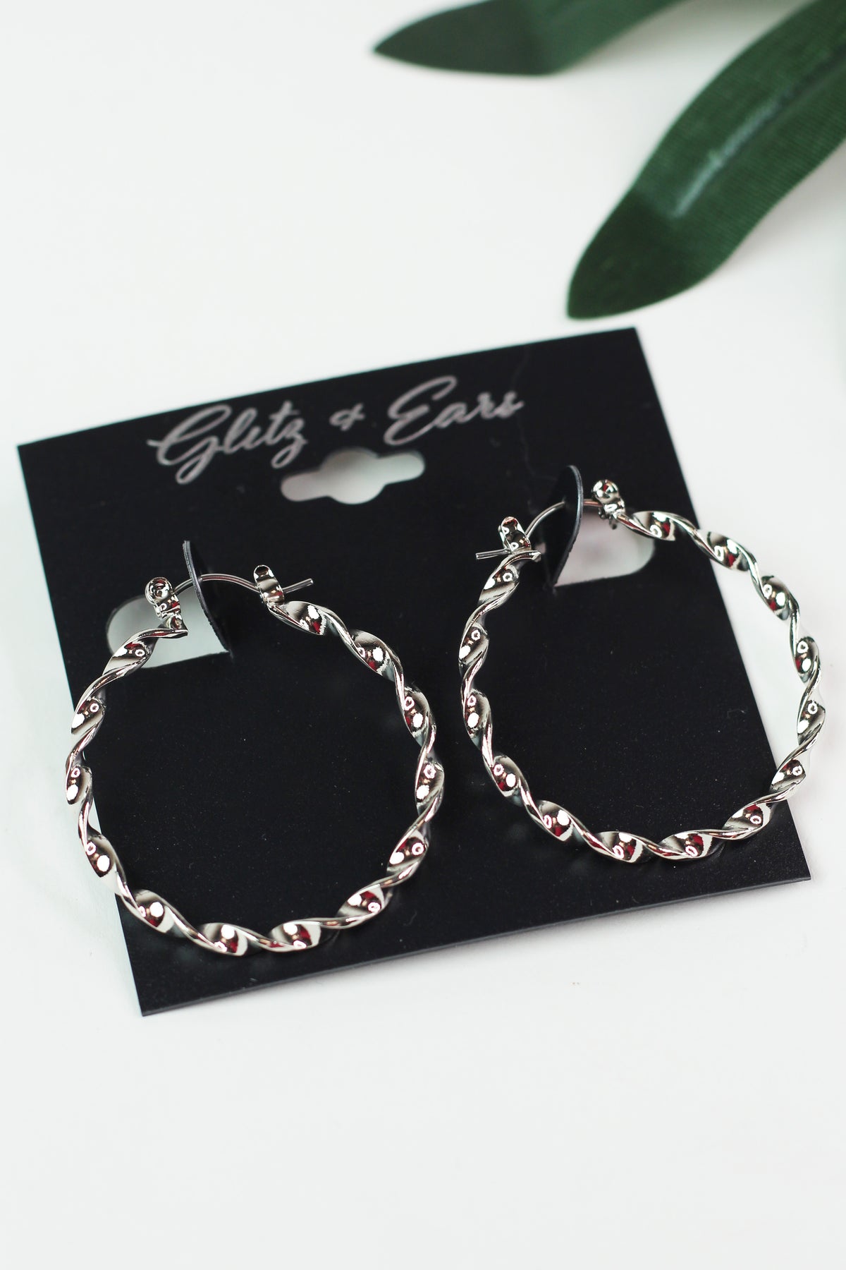 Medium Twisted Metal Hoop Earrings