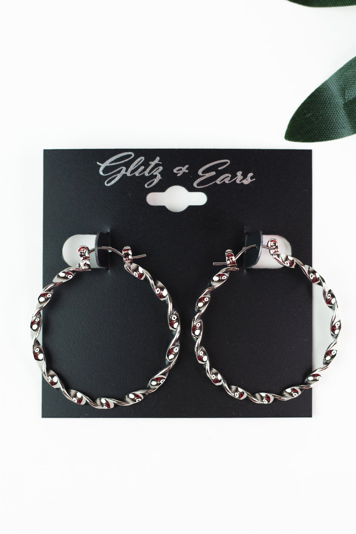 Medium Twisted Metal Hoop Earrings