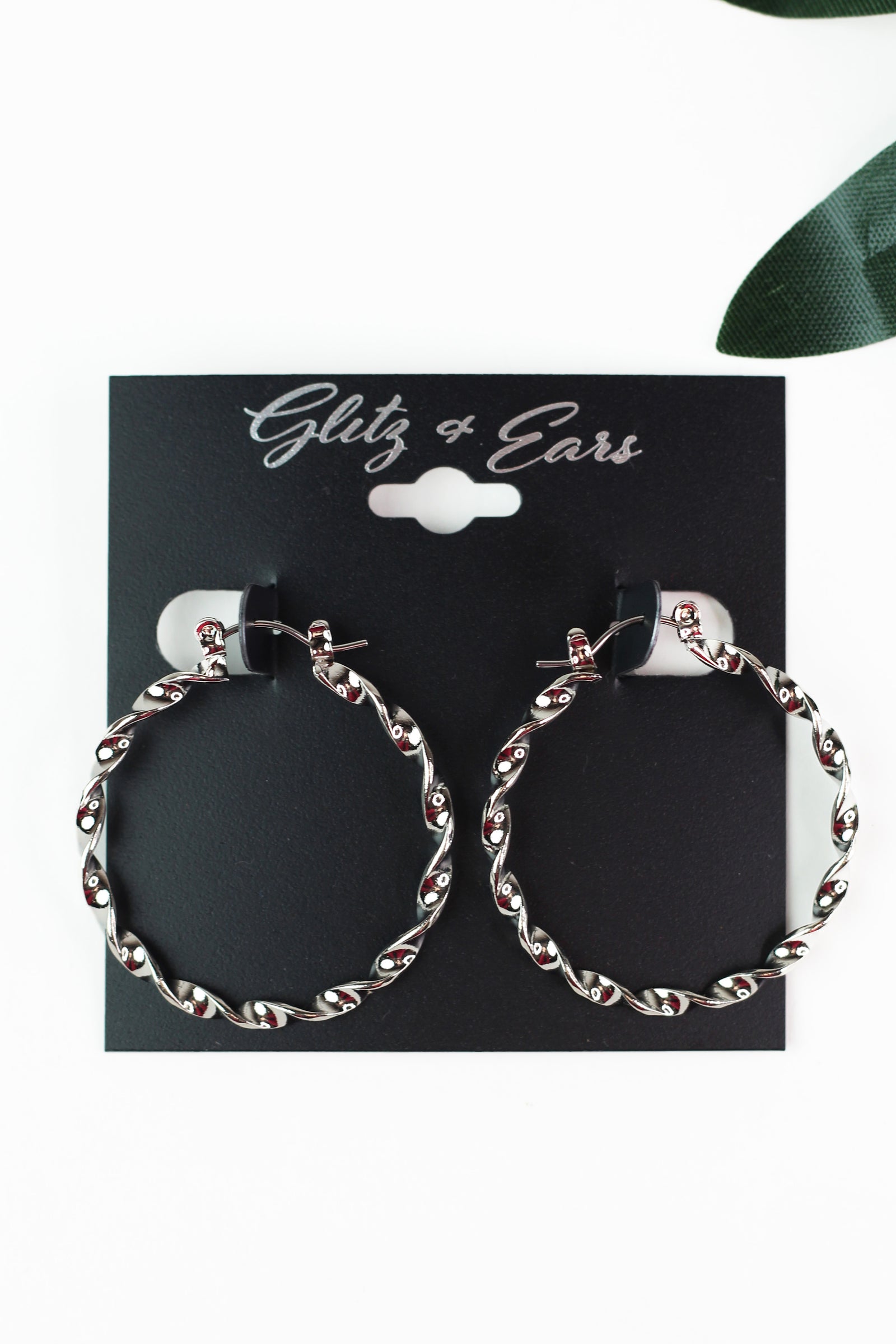 Medium Twisted Metal Hoop Earrings