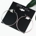 Thin Twisted Metal Lever Back Hoop Earrings