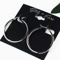 Small Thin Pave In & Out Hoop Earrings