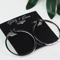 Medium Thin Pave In & Out Hoop Earrings