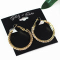 Small Outside Rhinestone Lever Back Hoop Earrings