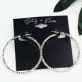 Medium Outside Rhinestone Hoop Earrings