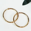 Medium Textured Metal Clip On Hoop Earrings