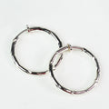 Small Etched Metal Clip On Hoop Earrings