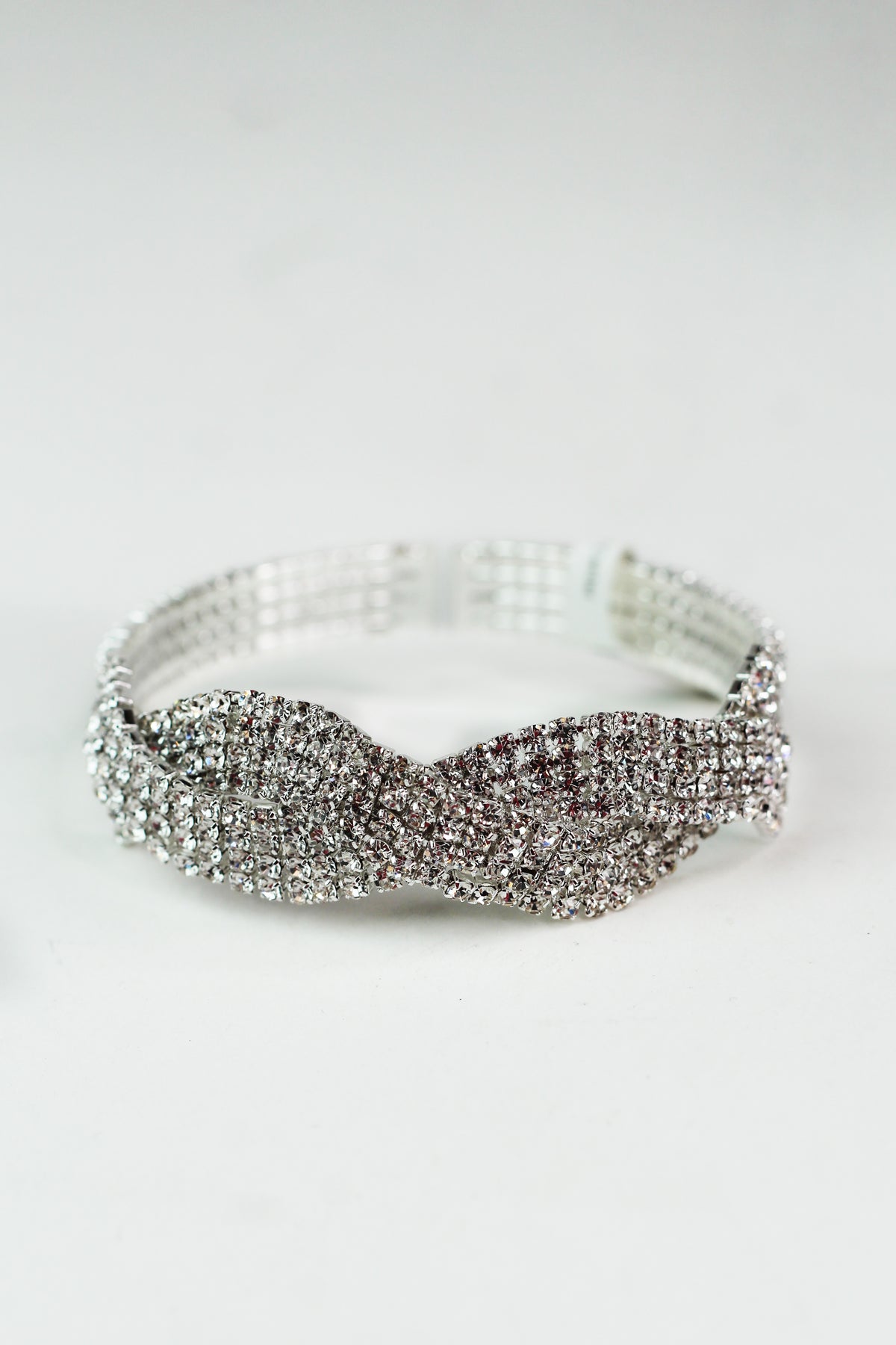 4 Row Rhinestone Cuff w/ Twist Center