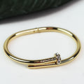 Metal Nail Bangle w/ Rhinestone Tip