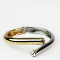 Two Tone Metal Tube Cuff w/ Stone Tips