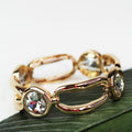 Open Ovals & Round Stones Stretch Bracelet