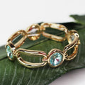 Open Ovals & Round Stones Stretch Bracelet