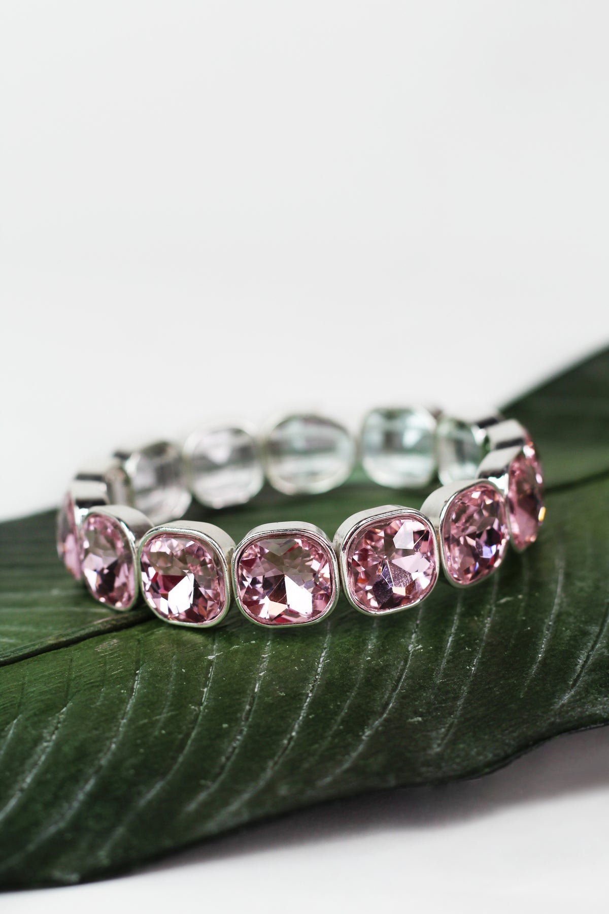 All Square Chunky Rhinestone Stretch Bracelet