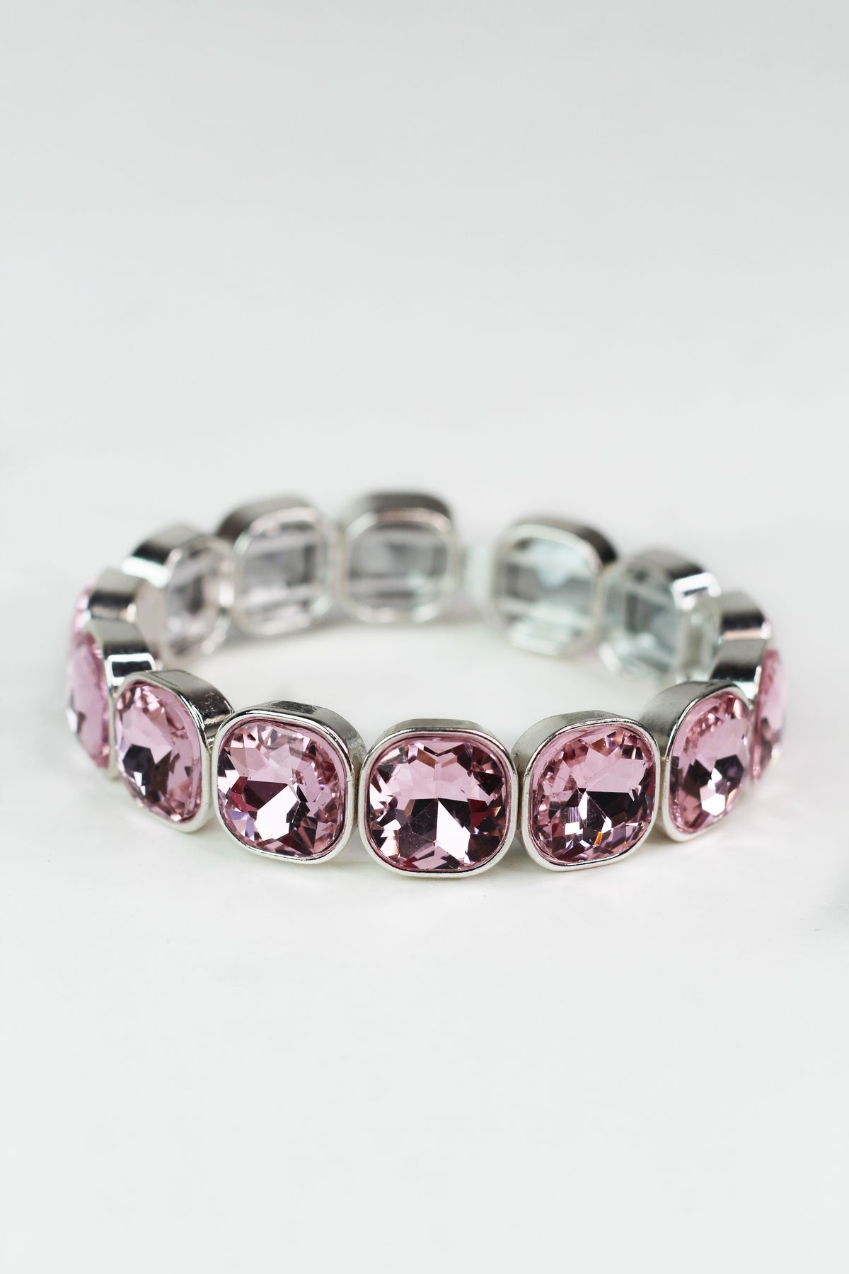 All Square Chunky Rhinestone Stretch Bracelet