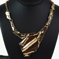 Bold Metal Abstract Crinkled Texture Necklace