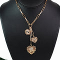 Paperclip Necklace w/ Pave Accented Evil Eye & Heart Charms