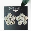 3D Polka Dot Resin Flower Stud Earrings
