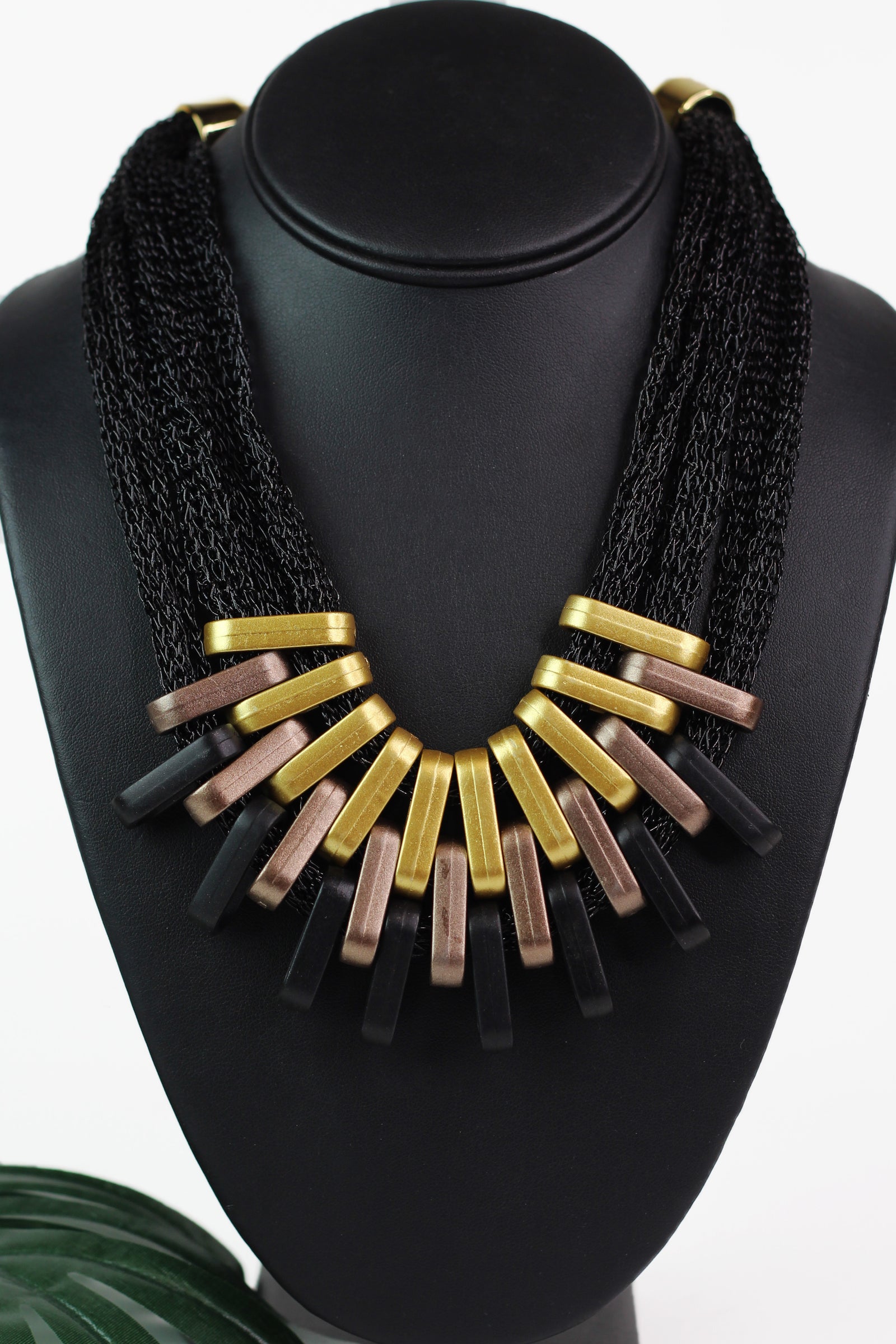 Mesh & Chain Loops Statement Necklace