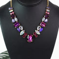Chunky Rhinestone Shapes Statement Necklace