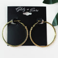 Medium Rhinestone Center Row Lever Back Hoops