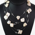 Multi Strand Spaced Freshwater Pearl & Bead Necklace