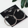 Half Baguette Half Pave Lever Back Hoop Earrings