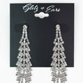 All Pave Long Tree Shaped Earrings