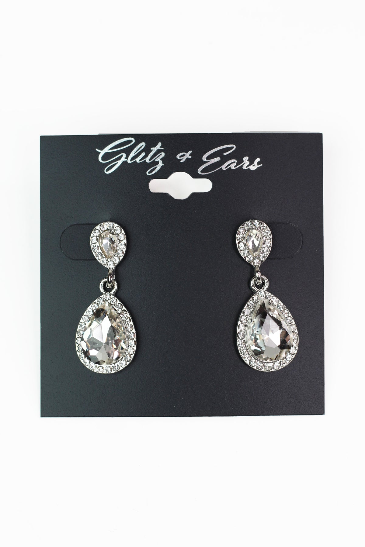 Pave Trimmed Teardrops Earrings