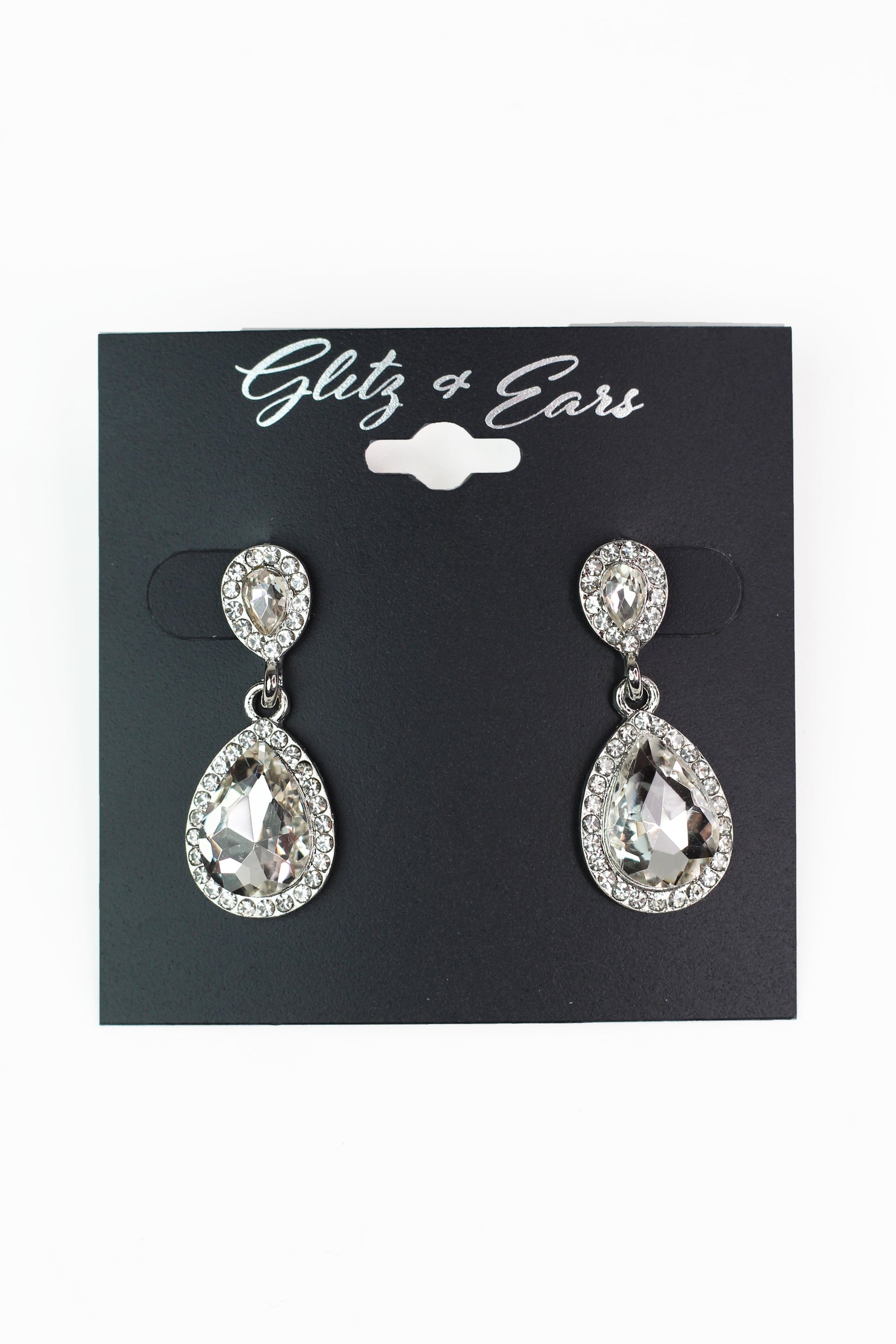 Pave Trimmed Teardrops Earrings