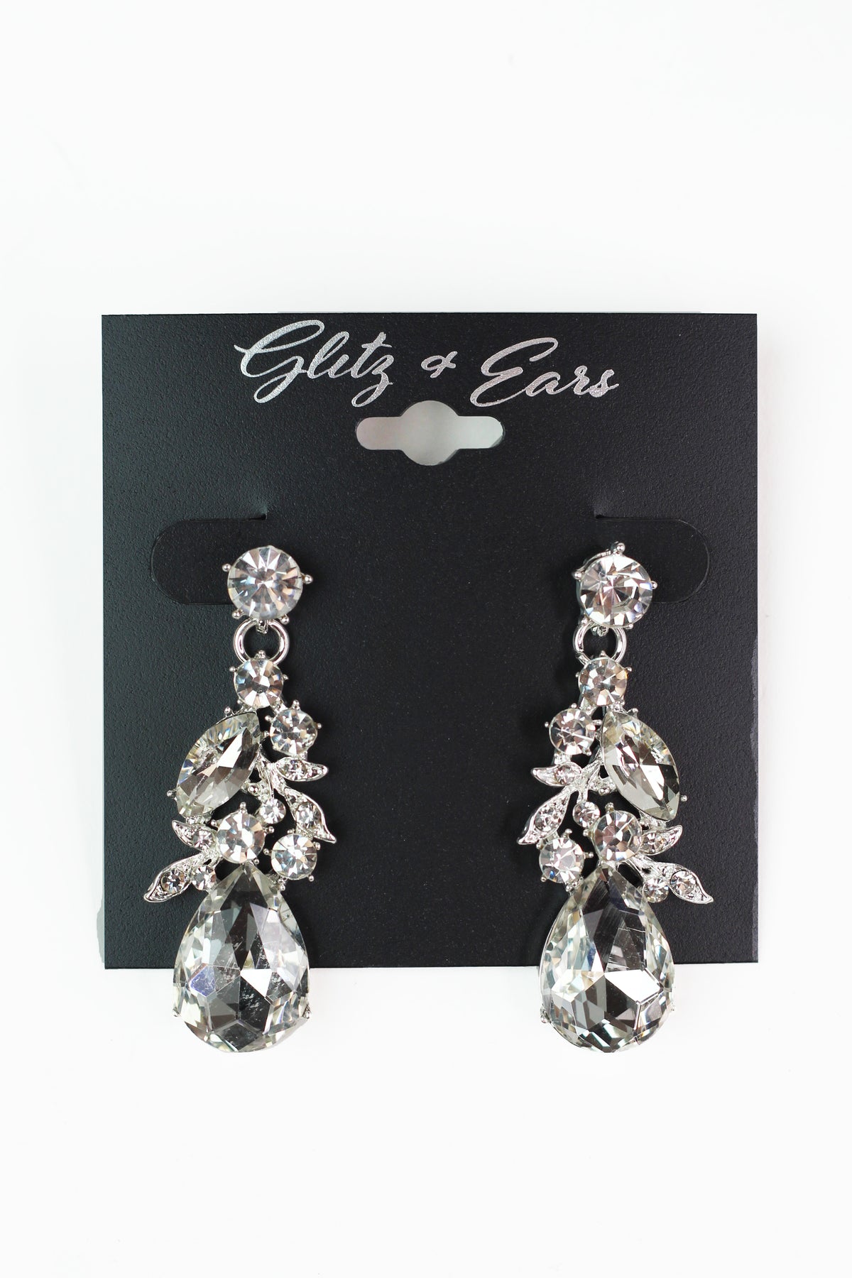 Round &amp; Marquis Leaf w/ Teardrop Earrings