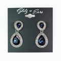 Pave & Metal Trimmed Teardrop Earrings