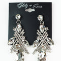 Large Round Marquis & Pave X Earrings