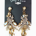 Large Round Marquis & Pave X Earrings