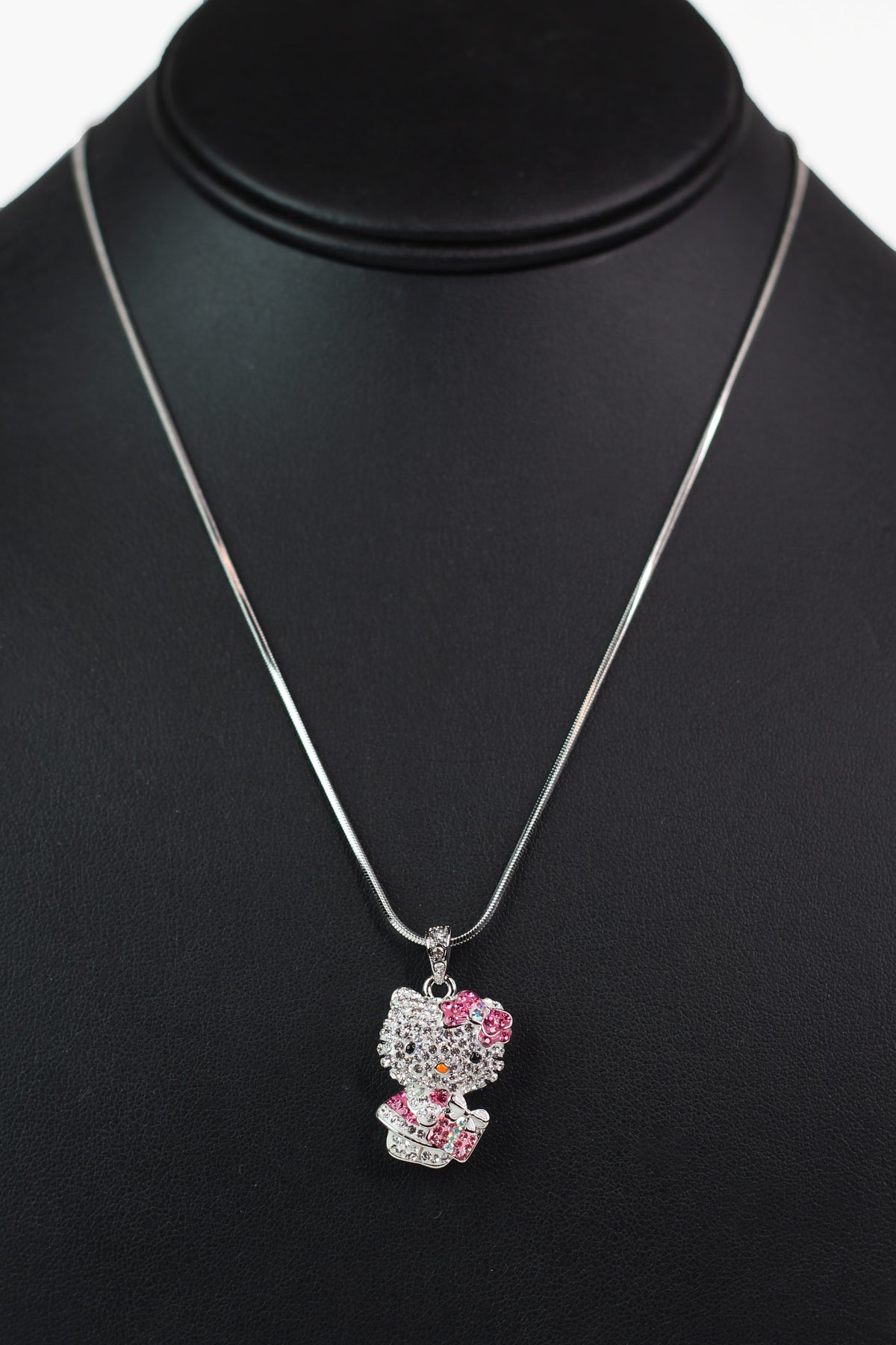 Rhinestone Hello Kitty w/ Gift Box Necklace