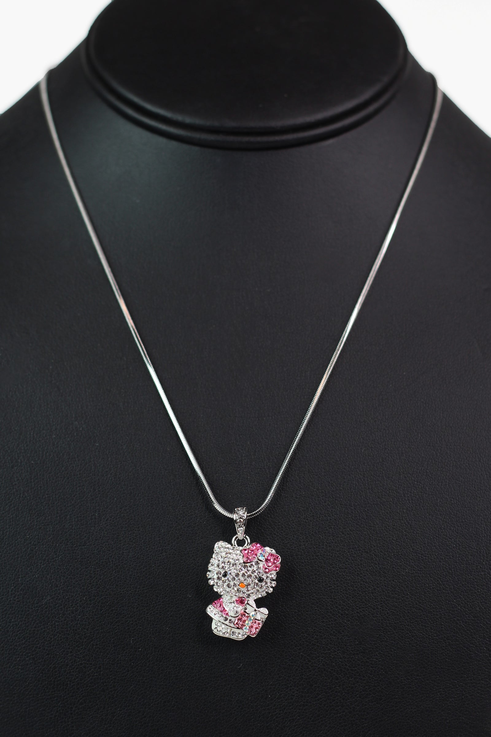Rhinestone Hello Kitty w/ Gift Box Necklace