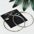 In & Out Rhinestone XL Lever Back Hoop Earrings