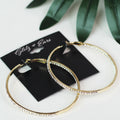 In & Out Rhinestone Lg Lever Back Hoop Earrings