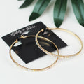 In & Out Rhinestone Lg Hoop Earrings