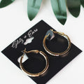 Small Rhinestone In & Out Lever Back Hoop Earrings