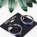 Small Rhinestone In & Out Lever Back Hoop Earrings