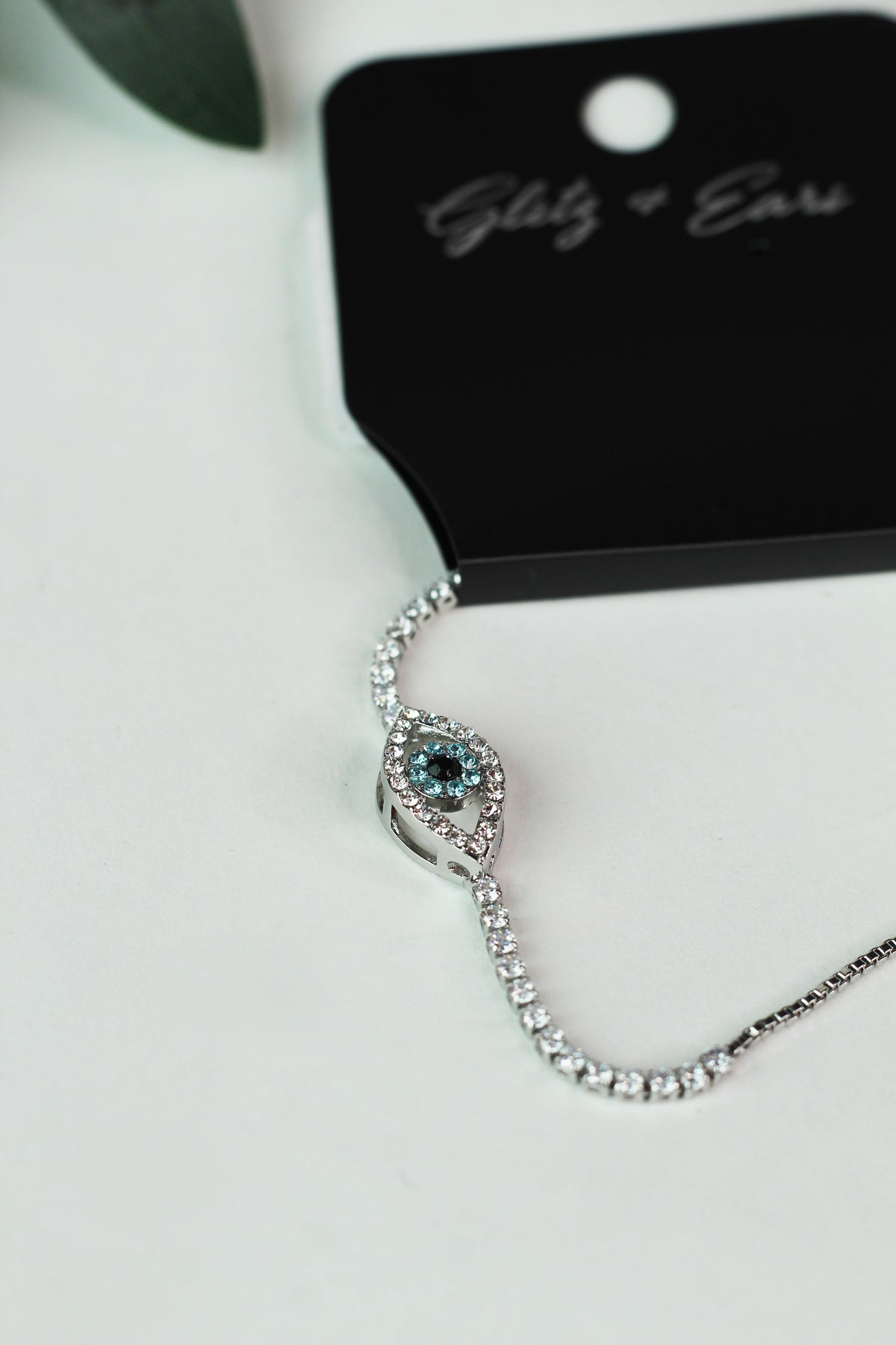 Rhinestone Evil Eye Pull Bracelet