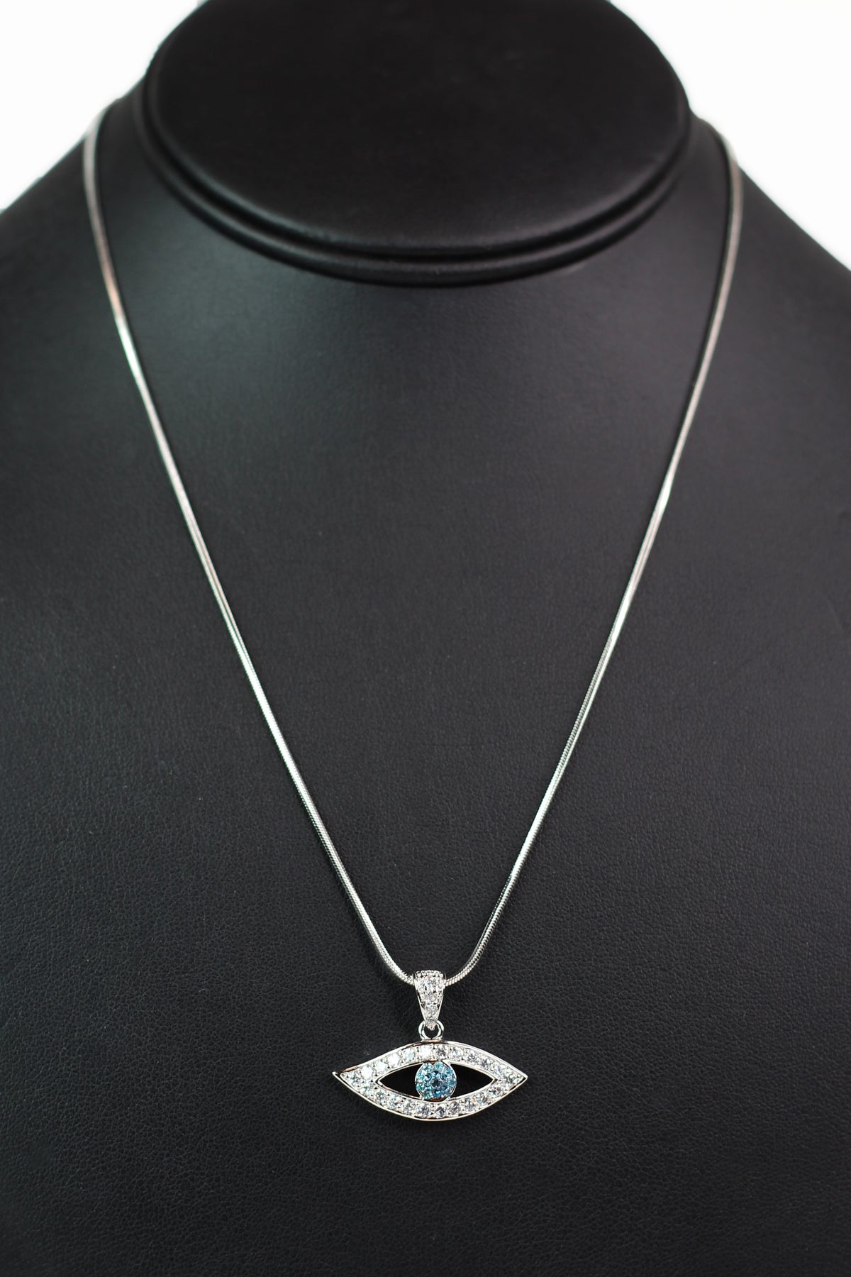Rhinestone Open Evil Eye Necklace