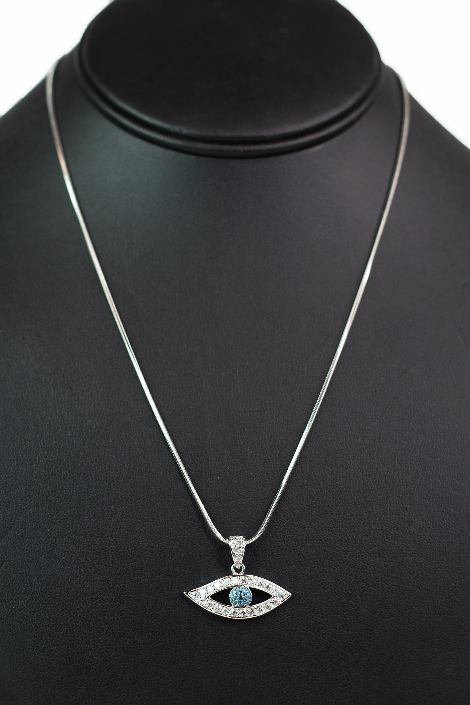 Rhinestone Open Evil Eye Necklace