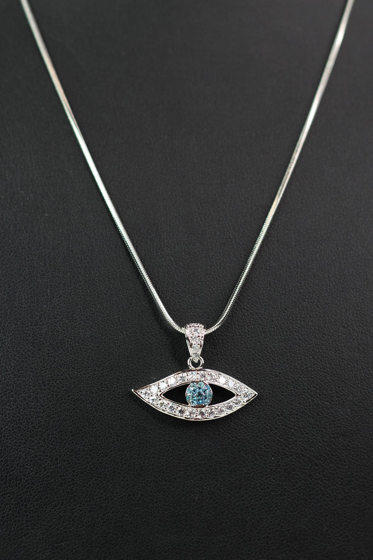 Rhinestone Open Evil Eye Necklace