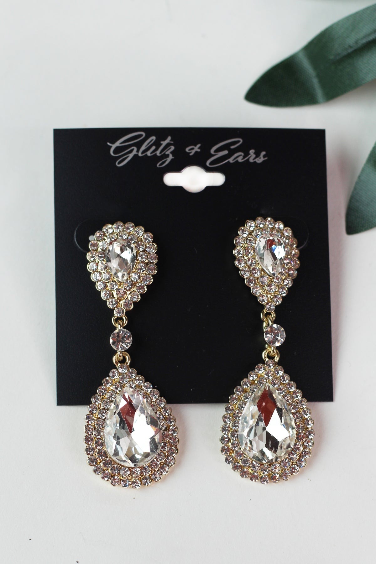 Two Row Trim &amp; Two Teardrop Earring